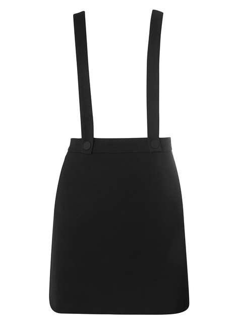 Black Braces Mini Skirt